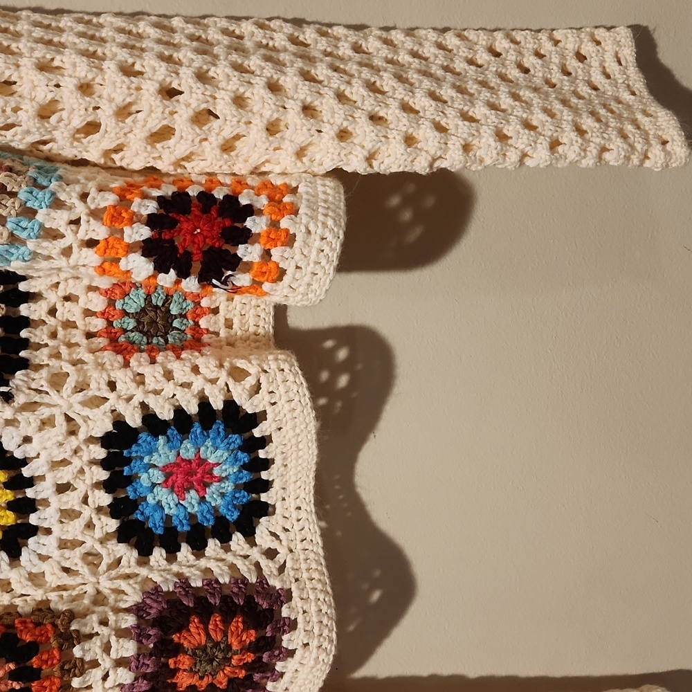 ❤️ NWOT! DEBUT CROCHETED CROPPED PATCHWORK SWEATE… - image 4